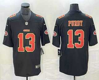 Mens San Francisco 49ers #13 Brock Purdy Black Red 2021 Vapor Untouchable Stitched Limited Jersey->san francisco 49ers->NFL Jersey